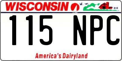 WI license plate 115NPC