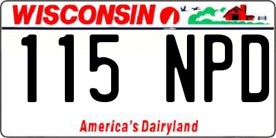 WI license plate 115NPD