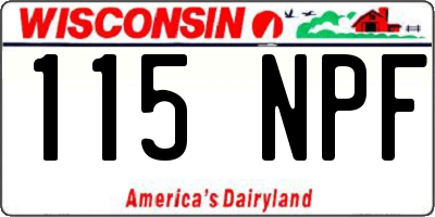 WI license plate 115NPF
