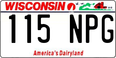 WI license plate 115NPG