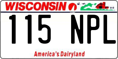 WI license plate 115NPL