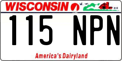 WI license plate 115NPN