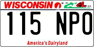 WI license plate 115NPO