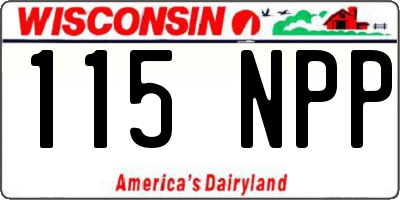 WI license plate 115NPP