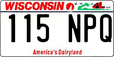 WI license plate 115NPQ