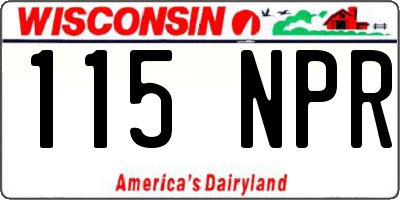 WI license plate 115NPR