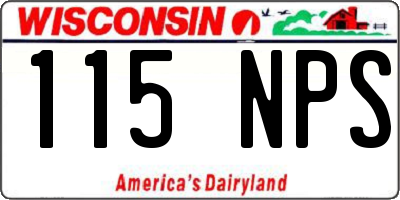 WI license plate 115NPS