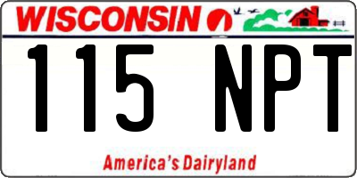 WI license plate 115NPT