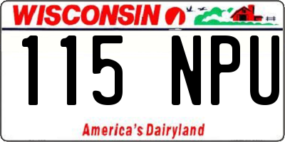 WI license plate 115NPU