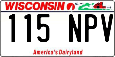 WI license plate 115NPV