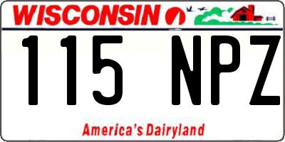 WI license plate 115NPZ