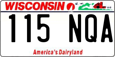 WI license plate 115NQA
