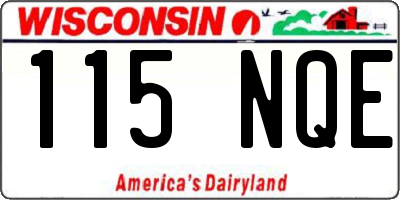 WI license plate 115NQE