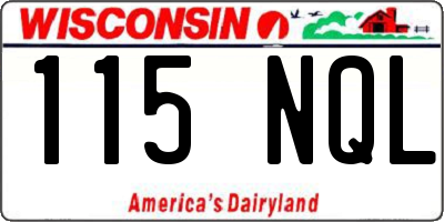 WI license plate 115NQL