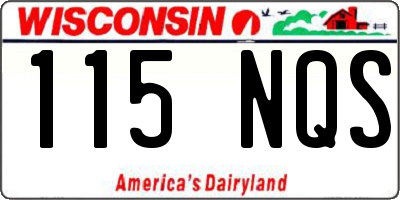 WI license plate 115NQS