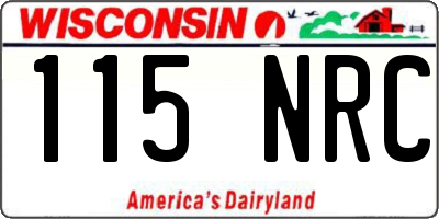 WI license plate 115NRC