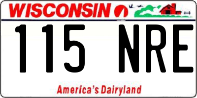 WI license plate 115NRE