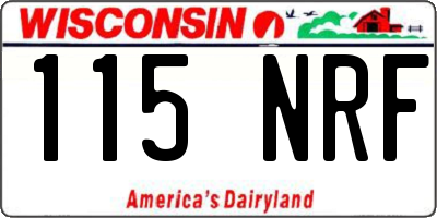 WI license plate 115NRF