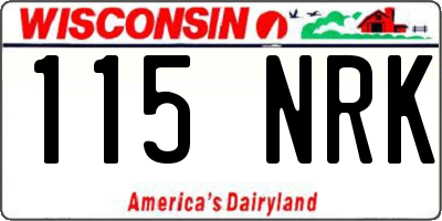 WI license plate 115NRK