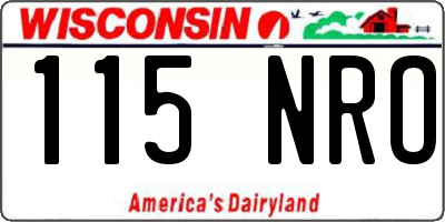 WI license plate 115NRO