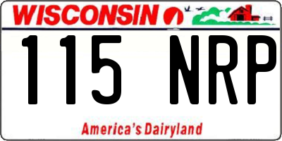 WI license plate 115NRP