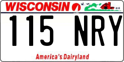 WI license plate 115NRY