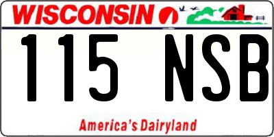 WI license plate 115NSB