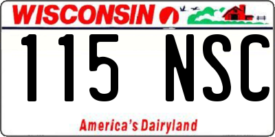 WI license plate 115NSC