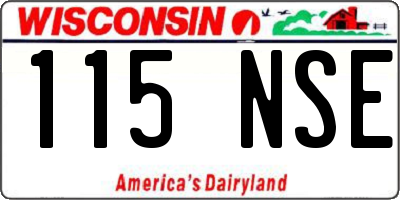 WI license plate 115NSE