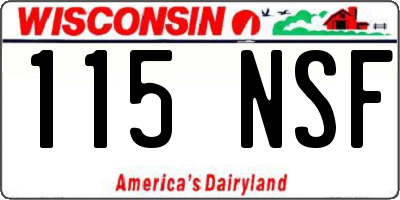 WI license plate 115NSF