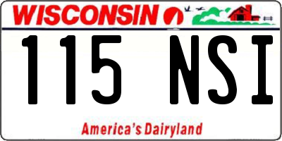 WI license plate 115NSI