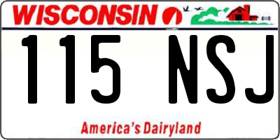 WI license plate 115NSJ