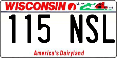 WI license plate 115NSL