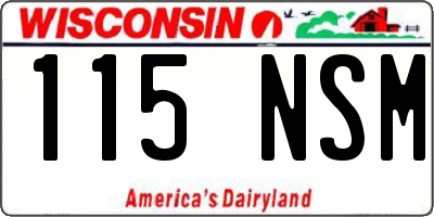 WI license plate 115NSM