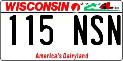 WI license plate 115NSN
