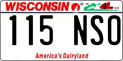 WI license plate 115NSO