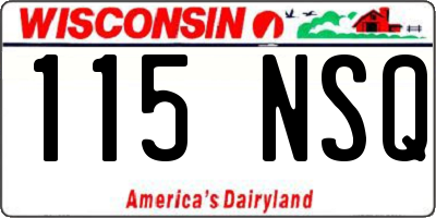 WI license plate 115NSQ