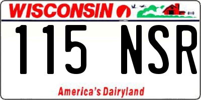WI license plate 115NSR