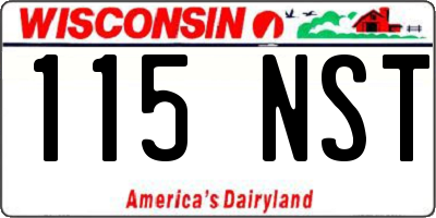 WI license plate 115NST