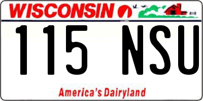 WI license plate 115NSU