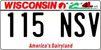 WI license plate 115NSV