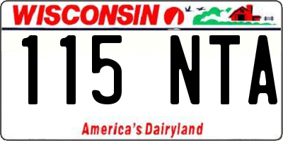 WI license plate 115NTA