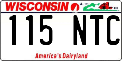 WI license plate 115NTC