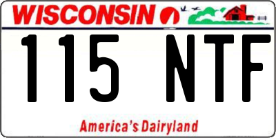 WI license plate 115NTF