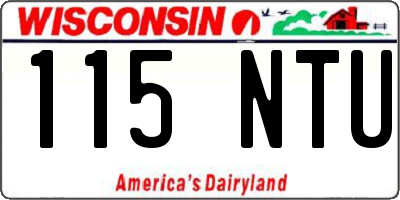 WI license plate 115NTU