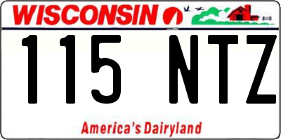 WI license plate 115NTZ