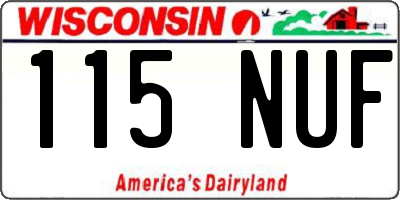 WI license plate 115NUF