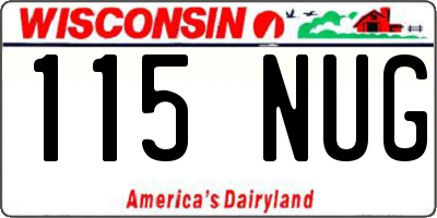 WI license plate 115NUG