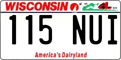 WI license plate 115NUI