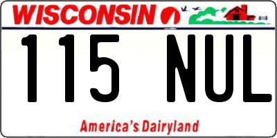 WI license plate 115NUL